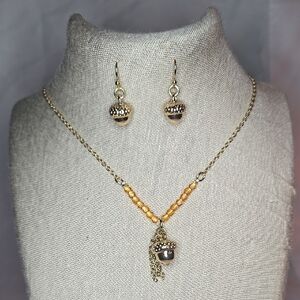 Gold Acorn Dangle Earrings Jewelry